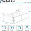 DiaOutro White Size Twin Bed Frame with Headboard and Footboard, 16 Inch No Box Spring Needed Heavy Duty Classic Metal Platform Victorian Style Iron-Art Mattress Foundation