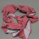 MakeMeChic Women's 2 Piece Plaid Bikini Sets Gingham Print Bow Knot Backless Swimsuits High Waist Bathing Suit (Medium, Red)