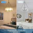Brushed Nickel Modern Drum Chandelier, 5-Light Dining Room Light Fixture with Textured Clear Patterned Glass Shade, Hanging Pendant Light for Foyer, Kitchen Island, Living Room,Bathroom, 20"L x 20"W x 73"H