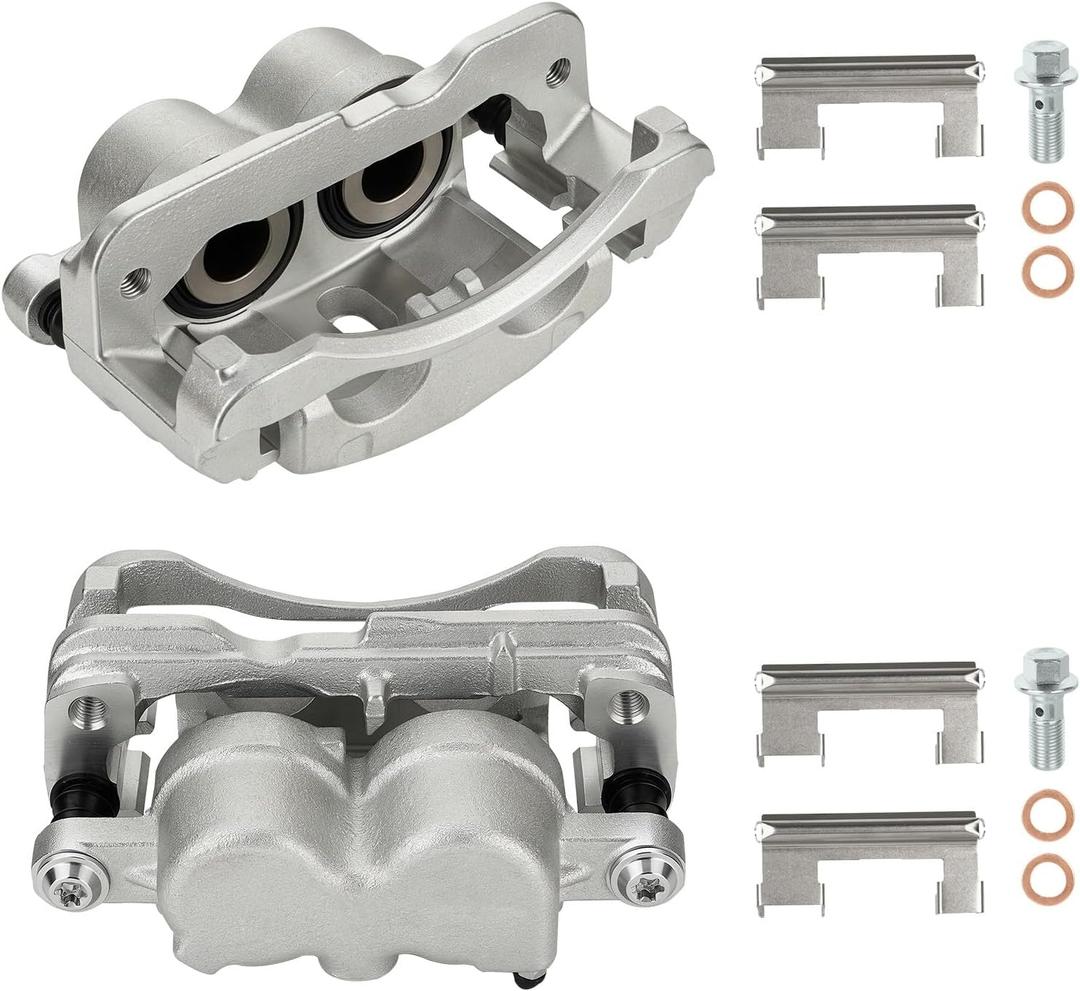 Front or Rear Brake Caliper Kit Right + Left Assembly for Chevy Silverado 1500/2500 HD, Tahoe, Suburban 1500/2500, for Cadillac Escalade, for GMC Sierra 1500/2500 HD, Yukon w/Bracket, 18-B4728