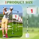 Golf Flag Stick 6ft, 3 Set Putting Green Flags with Hole Cup & Flagstick, Numbered Pin Flags for Backyard Yard Driving Range Chipping Green, Practice Accessories Gift for Men(White)