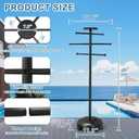 Pool Towel Rack with Wheels for Indoor Outdoor Use, 63 Inch Towel Holder with Storage Tray, 6 Adjustable Bars Hot Tub Accessories, Free Standing Towel Rack for Pool, Spa, Hot Tub