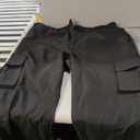 Men's Cargo Pants Casual Workout Joggers Stretch Sweatpants Elastic Drawstring Hiking Tactical Pants with 6 Pockets (Large, Black)