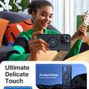 Strong Magnetic for iPhone 15 Pro Max Case, [Compatible with MagSafe] [Military-Grade Drop Tested] Shockproof Protective Slim Translucent Matte Cover for iPhone 15 Pro Max Phone Case, Black