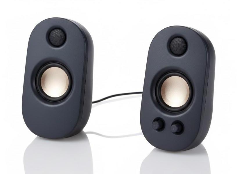 OHAYO 60W Computer Speakers for Music and Gaming, Active Bluetooth 5.3, Stereo 2.0 Speakers for Desktop PC or Laptop, 3.5mm Aux RCA USB Input, 1 Pair, Black