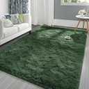 Pettop Fluffy Deep Green Area Rug for Bedroom Living Room, 3x5 Feet Super Soft Shaggy Plush Fuzzy Rugs for Girls Kids Boys, Non-Slip and Washable Rug for Nursery Classroom, Carpet for Rooms Decor