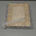 CroBlissful 3 Pcs Scalloped Picture Frame Nature Rattan Photo Frame 4x6 Boho Wicker Weave for Picture Coastal Handmade Wall Decor Boho Farmhouse Style Tabletop Display Decorative Home Bookshelf