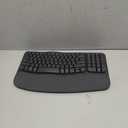 Logitech Wave Keys Wireless Ergonomic Keyboard with Cushioned Palm Rest, Comfortable Natural Typing, Easy-Switch, Bluetooth, Logi Bolt Receiver, for Multi-OS, Windows/Mac - Graphite