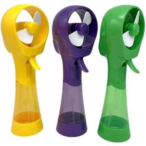 SEITG 3 Pack Elite Battery Powered Handheld Water Misting Fans Personal Outdoor Cooling Fan (Yellow/Purple/Green)