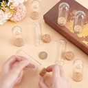 BENECREAT 48 Sets Dome Decorative Display Case, 3.1x1.1inch Dome Decorative Jars, Display Dome Cloche for Flower Storage, Specimens, Crafts Decorations