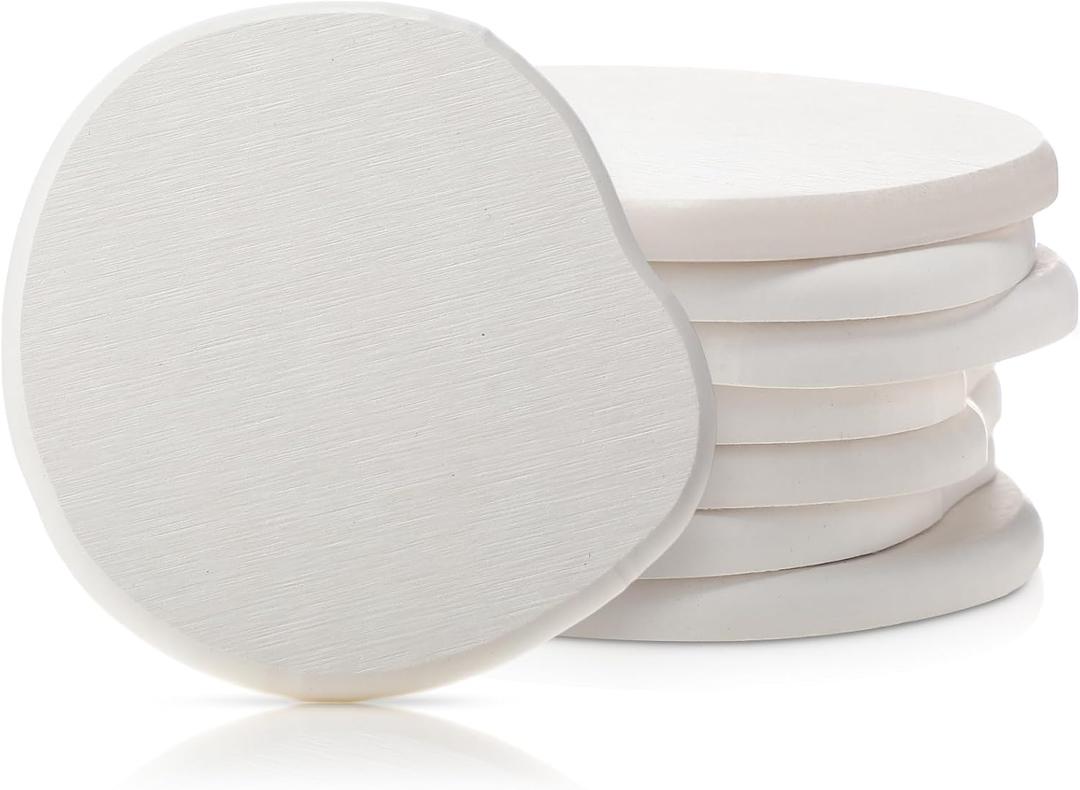 Diatomaceous Earth Coasters Set of 8Cool Absorbent Quick-Dry Drink Coasters for Desks, Cute Modern Stone Design with Stylish White Aesthetic (8, White)