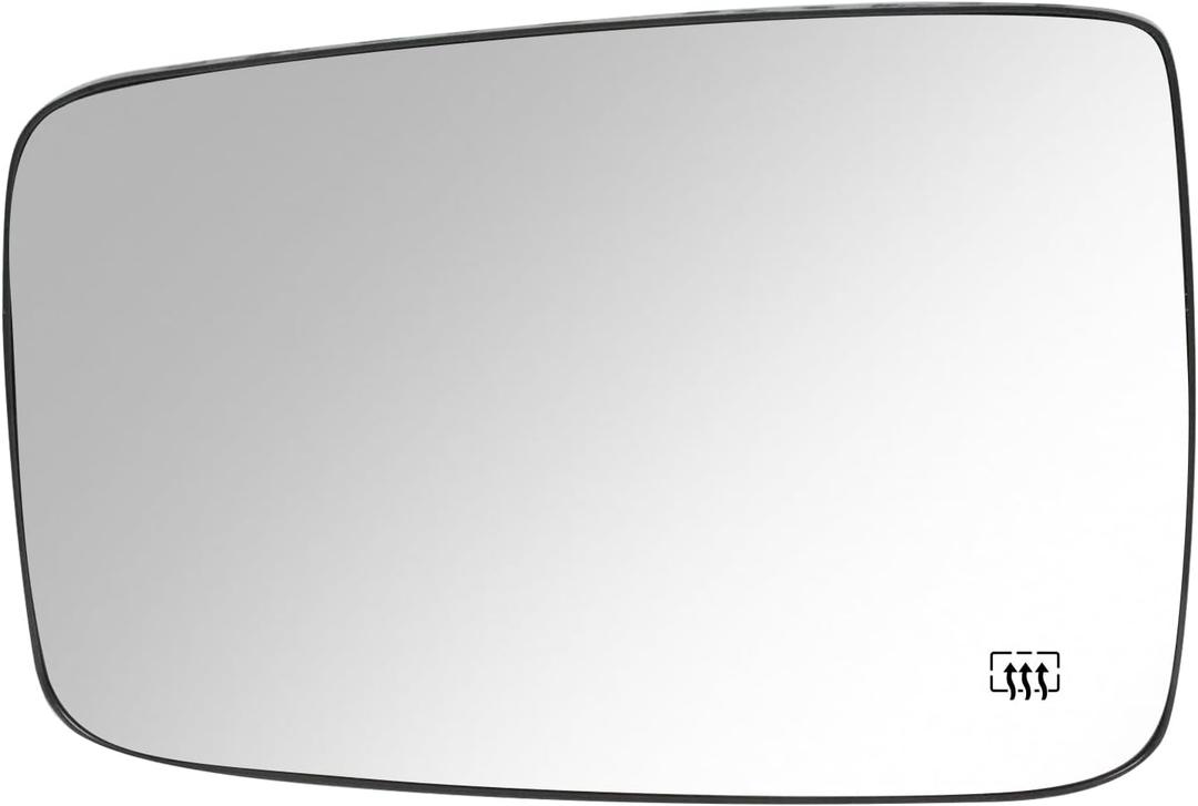 For Dodge Ram 1500/2500 Driver Side Heated Mirror Glass | 2009-2018 Truck Mirror Replacement | Convex Design + Built-In Heater | Easy Install