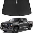 D-Lumina Windshield Sunshade - Compatible with Toyota Tundra (Limited, SR5, Platinum,TRD Pro) 2022 2023 2024 2025 - Foldable Front Window Sun Shade Protector, Heat Shield (Black&Silver-Fits Tundra 22-UP(210T Material))