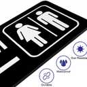 Commercial Double-Sided Restroom Sign – Restroom Sign With Arrow – Wall-Mounted Restroom Sign For Hallways And Corridors – Made From Premium Durable Frosted Acrylic Material, Ink Printed, Long-Lasting, Easy To Install, Suitable For Indoor/Outdoor Use (12)