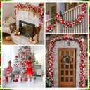 Jutom 6Ft Christmas Ball Garland Ornament Bauble Christmas Tree Bulb Shatterproof Garland Decoration Red White Candy Color Shining Holiday Xmas Mantel Stair Doorway Hanging Indoor Outdoor Festival