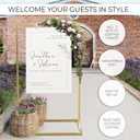 Elegant Wedding Welcome Sign Stand Sturdy Welcome to Our Wedding Sign Holder for Seating Charts & Event Decor - A Beautiful Brass Metal Easel to Welcome Guests & Celebrate Your Love, 24x36 inches