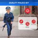 Dress Up America Police Costume for Kids Realistic Cop Uniform with Shirt, Pants, Hat & Accessories - Halloween Costume (Blue, XL)