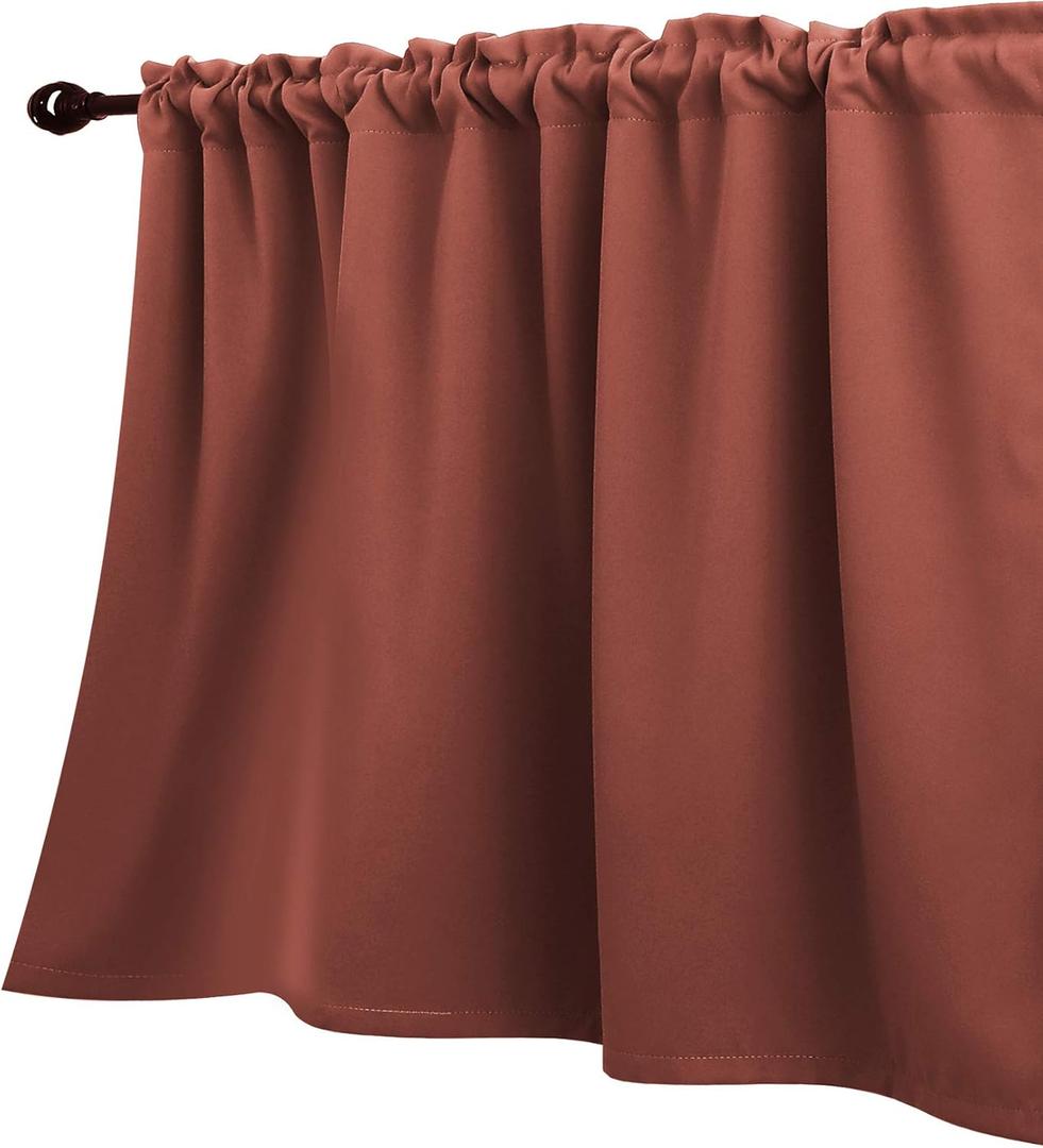 KOUFALL Fall Curtain Valances for Kitchen Windows,Rustic Farmhouse Boho Western Curtains for Living Room,Terracotta Rust Colored (52"W x 18"L (Pack of 1)) KOUFALL Fall Curtain Valances for Kitchen Windows,Rustic Farmhouse Boho Western Curtains for Living Room,Terracotta Rust Colored (52"W x 18"L (Pack of 1))
