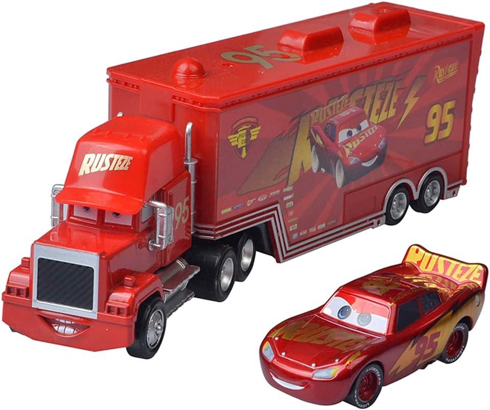 Mack Uncle Hauler Truck & Racer Toys 1:55 Diecast Model Vehical Birthday Car Toys for Boys Kids (Red No. 1)