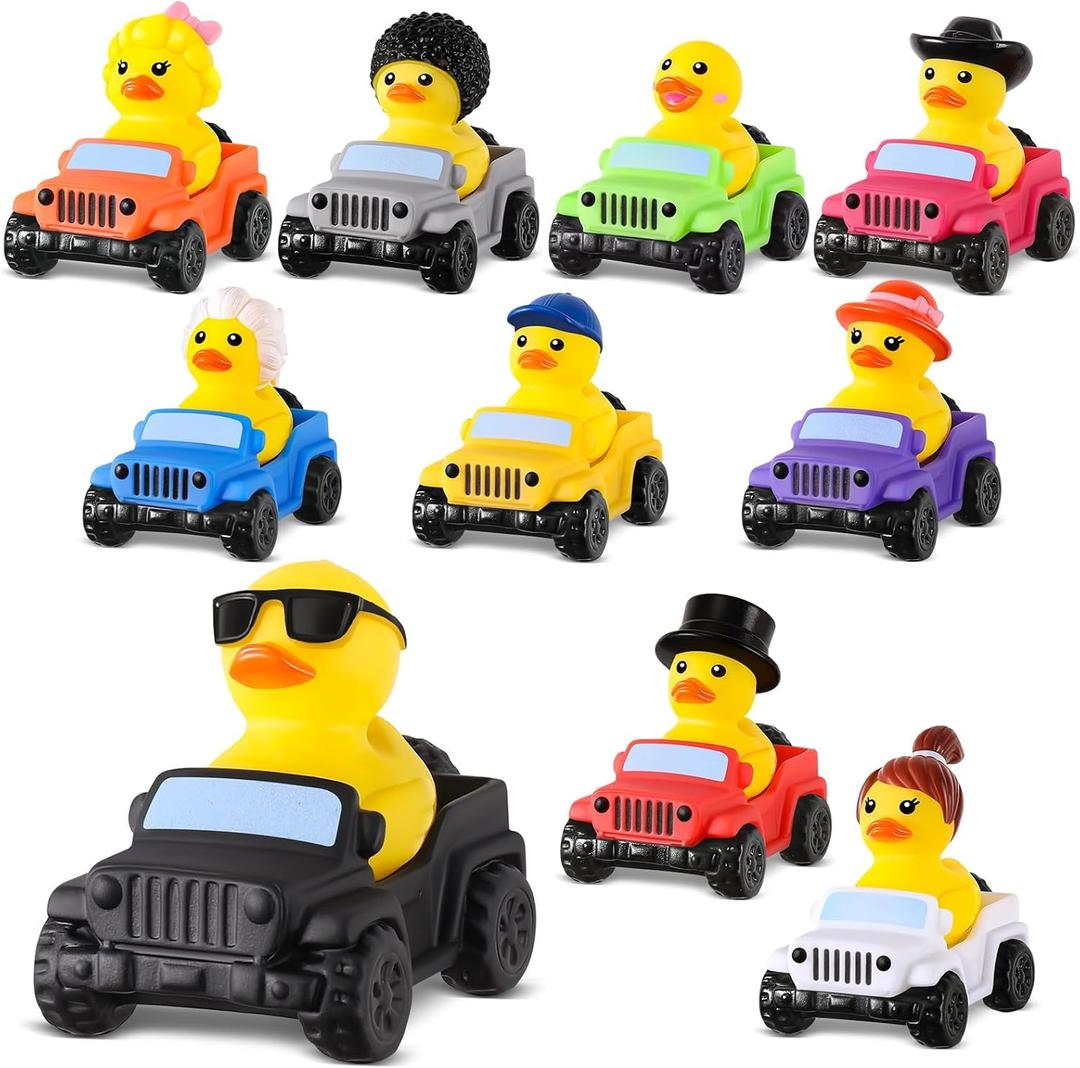 60 Pcs Rubber Ducks for Jeeps, 30 Ducks 2.8 Inch Assortment with 30 Colors Cars, Collectible Vehicle Dashboard Decorations, Summer Party Favors Class Exchange Gifts for Kids, Bath Toys Birthday Gifts