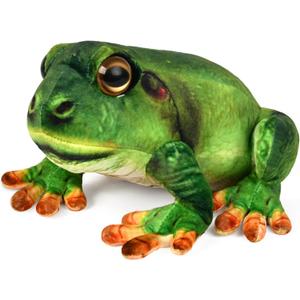 Madzee Plush Realistic Frog Stuffed Animal Toy 9 inches, Soft Plushie Christmas Birthday Gifts for Boys Girls Kids Toddlers