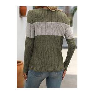 Women's Sweater Stylish Color Block Ribbed Crew Neck Print Long Sleeve Regular Tops Knit Work Black Pink Spring Fall
XXL