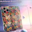 Cute for iPhone 17 Pro Case Retro Floral Phone Case [Curly Wave Edge] [Full Camera Protection] [14 FT Drop Protection] Soft TPU Slim Shockproof Phone Cover for Women Girls