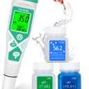 Aquarium pH Salt Tester, Digital Salinity Meter for Freshwater & Saltwater Fish Tank, Simultaneous display Salt pH TDS for Koi Pond, Reef Tank, Aquaponics PPM pH EC Reader, Hydrometer with S.G. Card