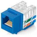 Everest 90 Angled RJ45 Cat6 Keystone Jacks 50-Pack in Blue - Slim Profile Female RJ45 Connectors - Cat 6 Keystone Jack - Compatible with 90 Angled Speed Termination Tool - easyJACK (B094WB91H3)