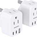 UK Travel Plug Adapter, HANYCONY US to UK Type G Ireland Travel Adapter 2 Outlets 3 USB Ports(2 USB C), UK Power Adaptor for USA to Dubai England London Scotland British Kenya Irish Hongkong, 2 Pack