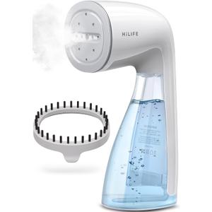 HiLIFE Steamer for Clothes, Handheld Clothes Steamer with Large 300ml Tank, 1100W Clothing Steamer, Fabric Wrinkle Remover, Portable & Compact Travel Size Garment Steamer ONLY FOR 120V (White) (A-White)