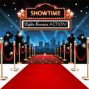Tatuo 7 x 5 ft Red Carpet Photography Backdrops Party Decorations with 15 x 2 ft Red Carpet Runner for Backdrop Protagonist Show Props Movie Theme Ceremony Props Graduation Prom Supplies