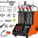 Fuel Injector Cleaner Machine, 4 Cylinder 9 Test Modes Auto Fuel Injector Tester and Cleaner Kit, Ultrasonic Cleaning Kit for 5V to 12V Motorcycle Car Injectors