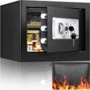 1.2 Cubic Personal Home Safe Box Fireproof Waterproof with Fireproof Bag, Fireproof Safes for Home with Removable Shelf, Fireproof and Waterproof Safe for Money Firearm Medicine Jewelry Document