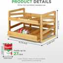 Bamboo Rolling Can Organizer for Pantry, Stackable 2 Tier Canned Food Organizer Rack for Storage, Kitchen Cabinet, Can Holders Dispensers for Pantry Up To 27 Cans