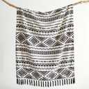 Boho Throw Blanket for Couch - Farmhouse Rustic Soft Blanket with Tassel, Western Aztec Vintage Blanket, Bohemian Cozy Blanket, Gifts for Women(50x60 Inches, Black and White)