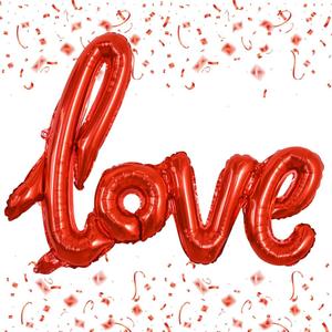 TONIFUL Valentine's Day Balloons Large Red LOVE Foil Banner,42 Inch Mylar Foil Letters Balloons Reusable Material for Wedding Bridal Shower Anniversary Engagement Party Decorations Supplies
