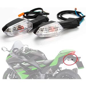 PSLER Front Rear Turn Signal Indicator Light Taillight for 650 ER-6F 2012-2016 for 300 EX300 2012-2016 and for 1000 2011-2017 (Clear)