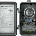 GE 24-Hour Mechanical Pool Timer Switch, 5HP 40A Load Capacity Pool Pump Timer, Outdoor NEMA 3-Rated Box Timr, 240 VAC Poo Timr Replacement, Water Heater Time, Tamper Resistant Metal, 15164