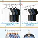 5pcs Magic Space Saving Hangers for Clothes, Heavy Duty 30lbs Shirts Saver Storage, Multi Smart Cascading Hangers with 360 Swivel Hook, 8 Slots Closet Organizer Home Dorm Essential for Pant Jacket