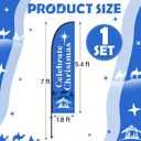 7 ft Celebrate Christmas Feather Flag with Pole Kit Outdoor Christmas Windless Swooper Flag Religious Banner for Outside Church Decoration Holiday Xmas Party Supplies