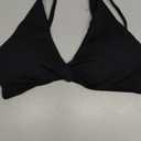 CRZ YOGA Womens V Neck Bikini Tops Twist Front Triangle Sexy Bathing Suit Criss Cross Back Swimsuit Padded (X-Large, Black)