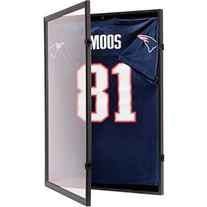 Jersey Display Case Frame Shadow Box with 98% UV Protection for Baseball Basketball Football Soccer Hockey Sport Memorabilia T-Shirt and Uniform (Black Finish)  23.5"L x 1.5"W x 31.25"H