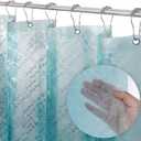 LiBa Plastic Shower Curtain, Heavy Duty 8G Shower Curtain for Bathroom, Waterproof Vinyl Shower Curtain, 3 Magnets, Rustproof Metal Grommets - 3D Aqua Circle Pattern, 72x72