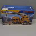 Large Crane Truck Toy with Extendable Crane Arm, Lights & Siren Sounds, Assemble & DIY Truck Engineering Vehicle Toy for Boys Girls Christmas Birthday Gifts Kids Toys for 3 4 5 6 7 8 Years Old