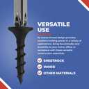 3/4 Inch N.6 Coarse Thread Drywall Screw, Sharp Point, Black, 2 Bugle Head Phillips Drive, 1 Lb. Ideal Screw for Drywall Sheetrock, Wood, and More, 400 Screws