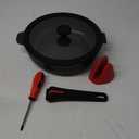 PekGema Nonstick Deep Frying Pan Skillet, Ceramic 12 Inch/4.5 Quart Saute Pan With Lid, Induction Pan, Healthy Non Toxic Cooking Pan With Helper Handle, PFOA PTFE FREE, Black