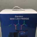 Mini Fridge, 6 Cans Small Refrigerator With LED Light, AC/DC Thermoelectric Cooler and Warmer, Ideal for Bedroom, Office, Gaming Room and Car, 12 Colors Light Effects, Mirror Screen Door
