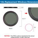 Round Fixed RV Window, 13" Tinted Window Replacement for RV Camper Caravan Motorhome with Trim Ring, Suitable for 1-1/2" and Slightly Thicker Up to 1/16" Walls, DOT Approved