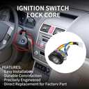 Ignition Switch Lock Cylinder, Left Driver Door Lock Cylinder, Trunk Lock Cylinder, Compatible with 2009-2014 Hyundai Sonata, 2011-2015 Hyundai Sonata Hybrid Replace OE 81970-3SA00 81250-3SA00
